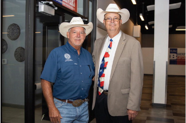 Kaufman County Sheriff Bryan Beavers (rght) alongside Texas State Representative Keith Bell at Beavers' kickoff event as he begins his re-election campaign for Kaufman County Sheriff. Photo courtesy of Monica Beavers